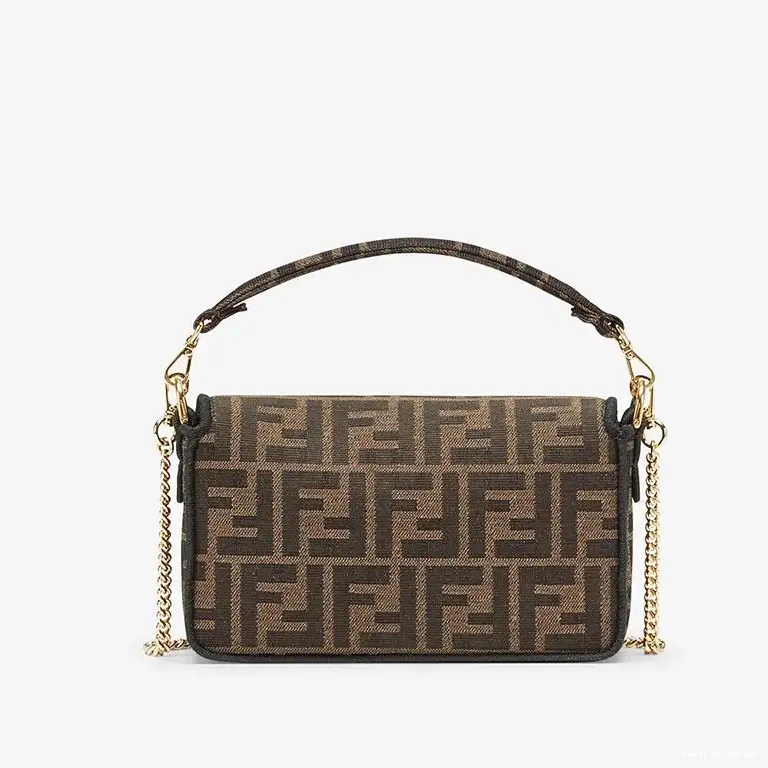 Affordable In Motif Fendi Brown Bag FF Baguette Fabric Mini 0407 HOT SALE